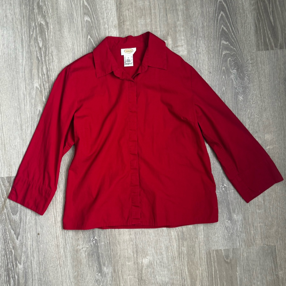 Quartered Sleeve Red Botton Down